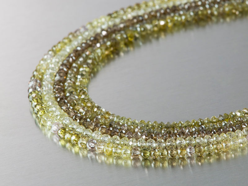 Diamond bead necklaces